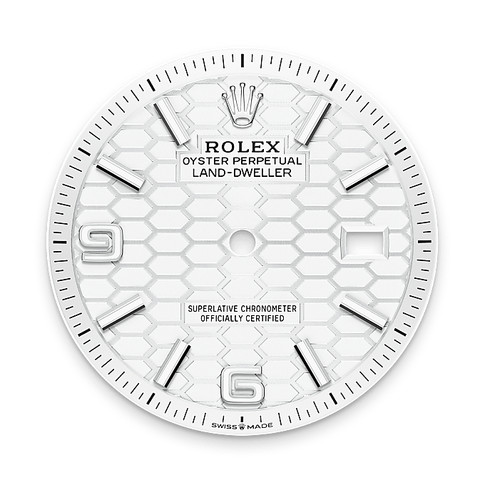 rolex Land-Dweller em Rolesor branco – combinação de aço Oystersteel e ouro branco, m127234-0001 - Pedrart