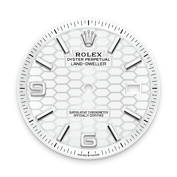 rolex Land-Dweller em Rolesor branco – combinação de aço Oystersteel e ouro branco, m127334-0001 - Pedrart