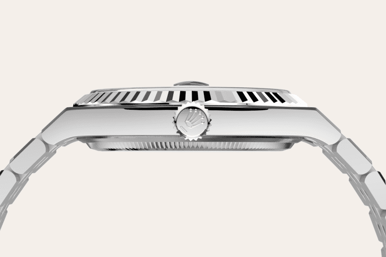 rolex Land-Dweller em Rolesor branco – combinação de aço Oystersteel e ouro branco, m127334-0001 - Pedrart