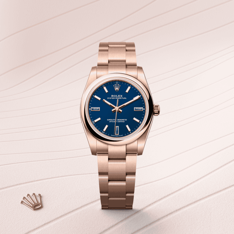 rolex Oyster Perpetual em Ouro Everose 18 quilates, m124205-0002 - Pedrart