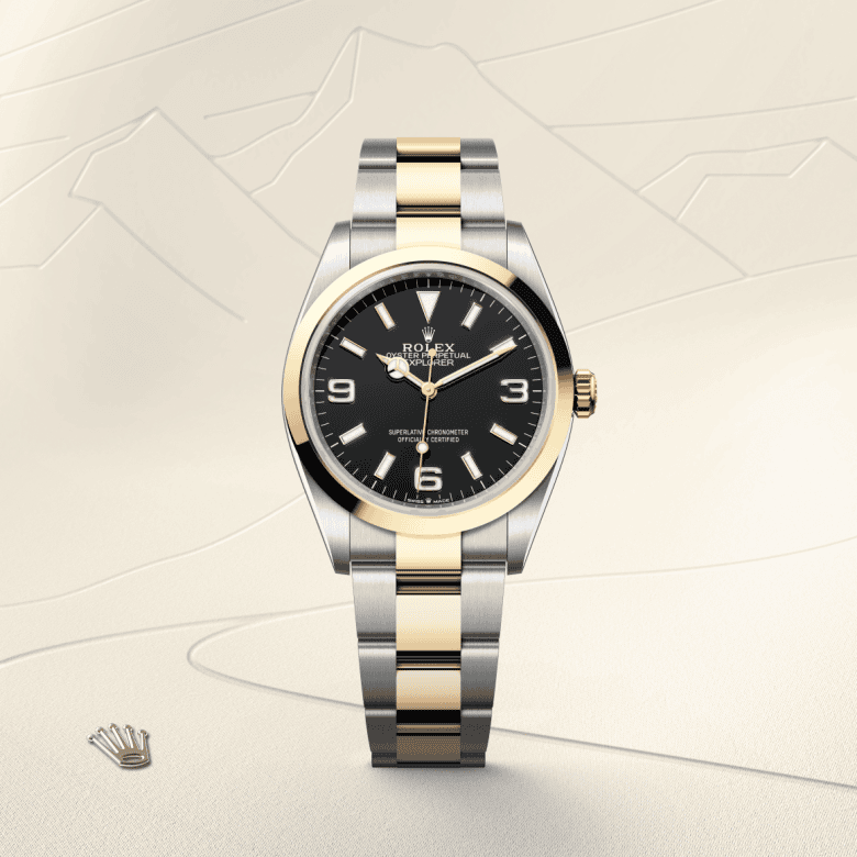 rolex Explorer em Rolesor amarelo – combinação de aço Oystersteel e ouro amarelo, m124273-0001 - Pedrart