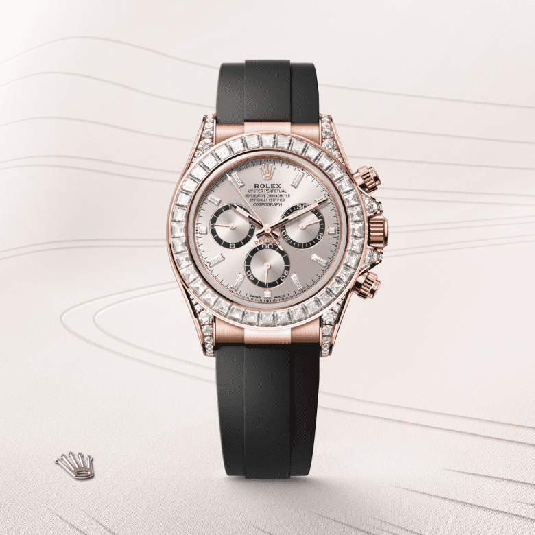 rolex Cosmograph Daytona em Ouro Everose 18 quilates com asas cravejadas de diamantes, m126535tbr-0002 - Pedrart
