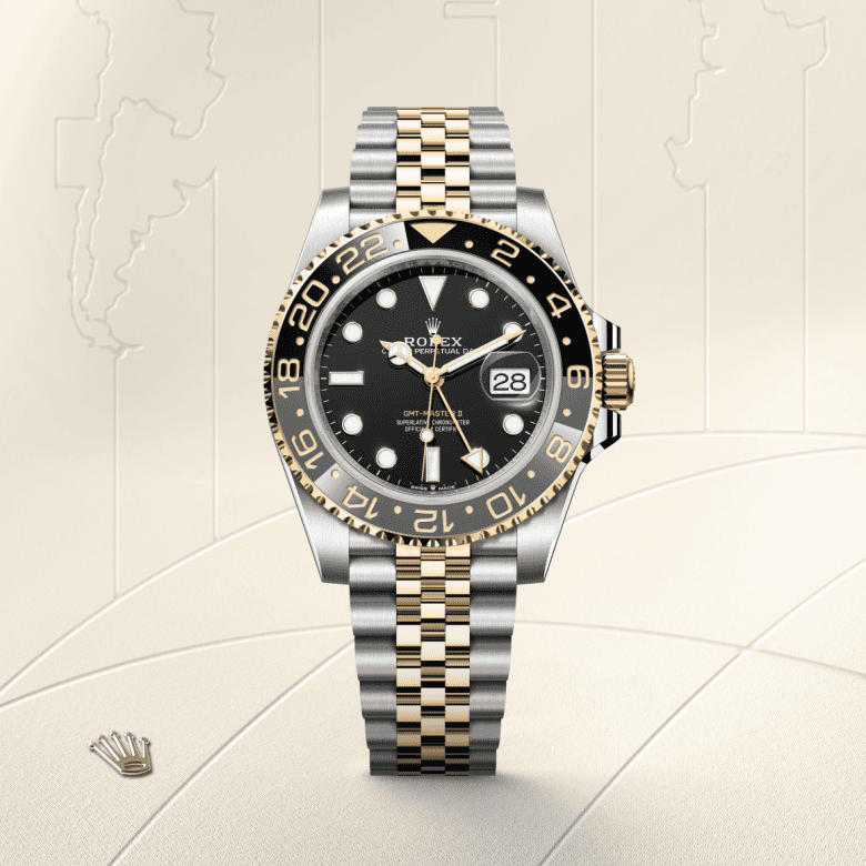 rolex GMT-Master II em Rolesor amarelo – combinação de aço Oystersteel e ouro amarelo, m126713grnr-0001 - Pedrart