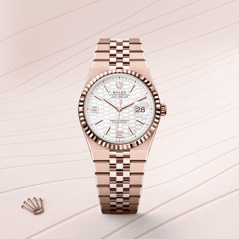 rolex Land-Dweller em Ouro Everose 18 quilates, m127235-0001 - Pedrart