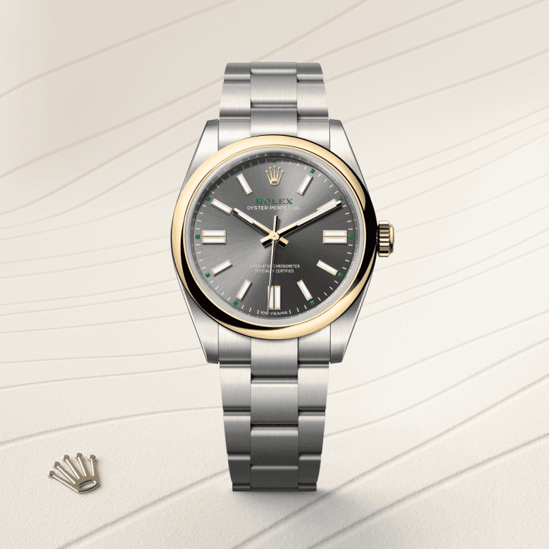 rolex Oyster Perpetual em Rolesor amarelo – combinação de aço Oystersteel e ouro amarelo, m134303-0001 - Pedrart