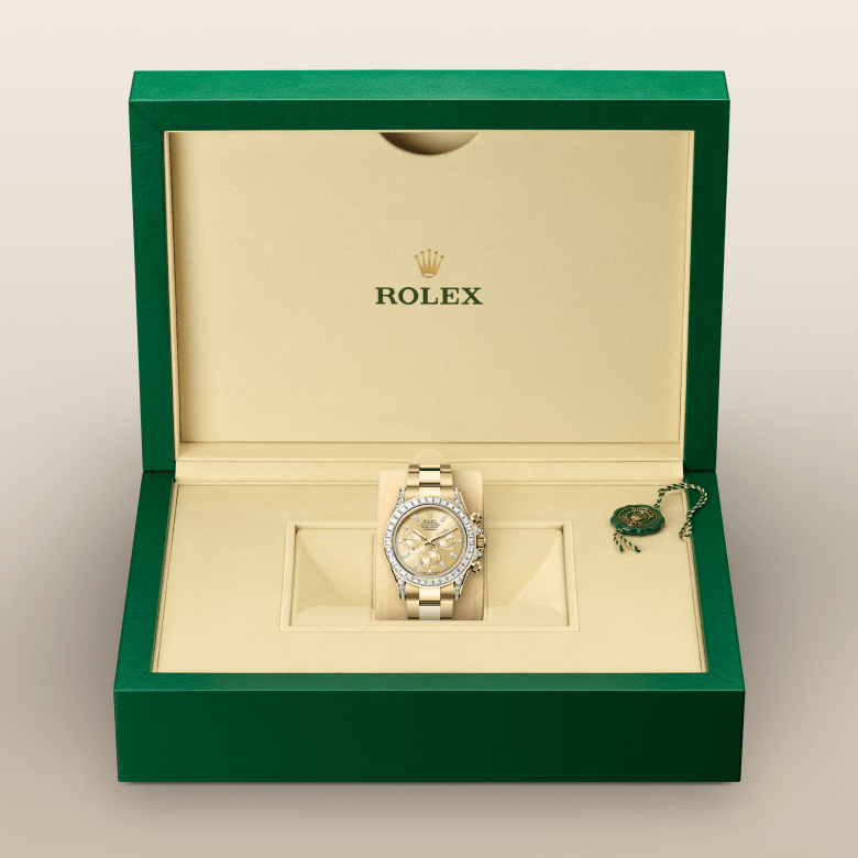 rolex Cosmograph Daytona em Ouro amarelo 18 quilates com asas cravejadas de diamantes, m126598tbr-0001 - Pedrart