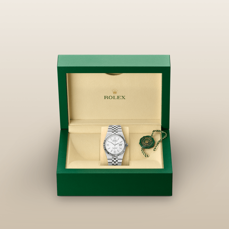 rolex Land-Dweller em Rolesor branco – combinação de aço Oystersteel e ouro branco, m127234-0001 - Pedrart