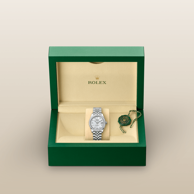 rolex Datejust em Rolesor branco – combinação de aço Oystersteel e ouro branco, m278384rbr-0008 - Pedrart