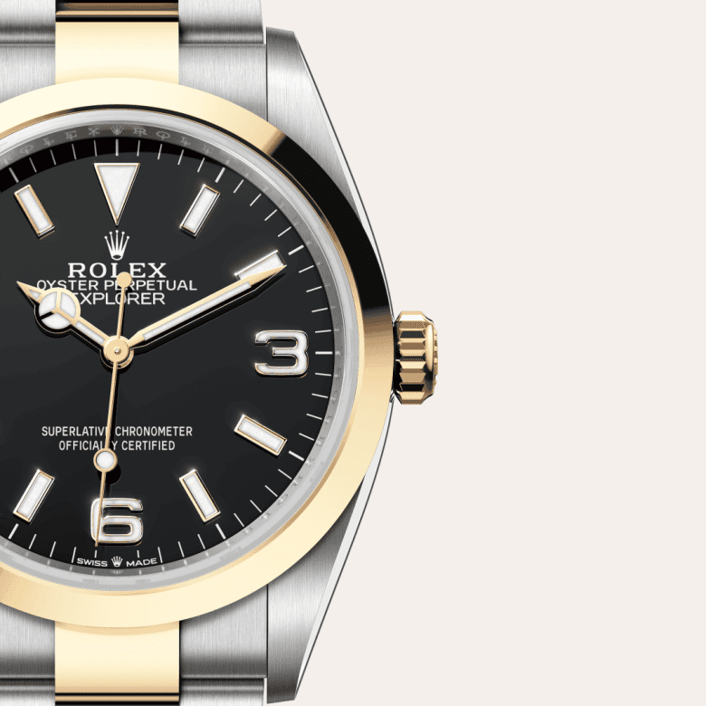 rolex Explorer em Rolesor amarelo – combinação de aço Oystersteel e ouro amarelo, m124273-0001 - Pedrart