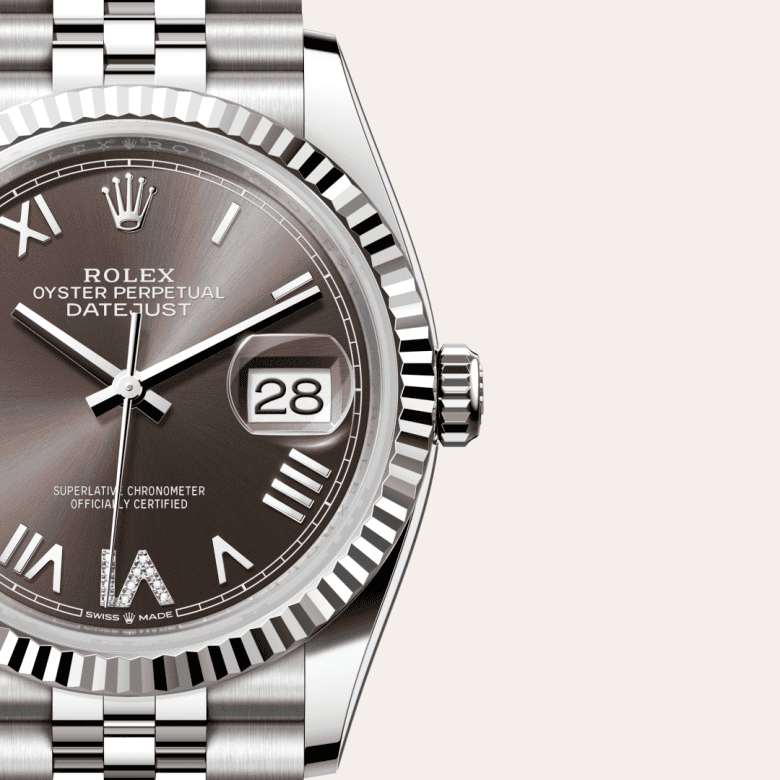 rolex Datejust em Rolesor branco – combinação de aço Oystersteel e ouro branco, m126234-0071 - Pedrart
