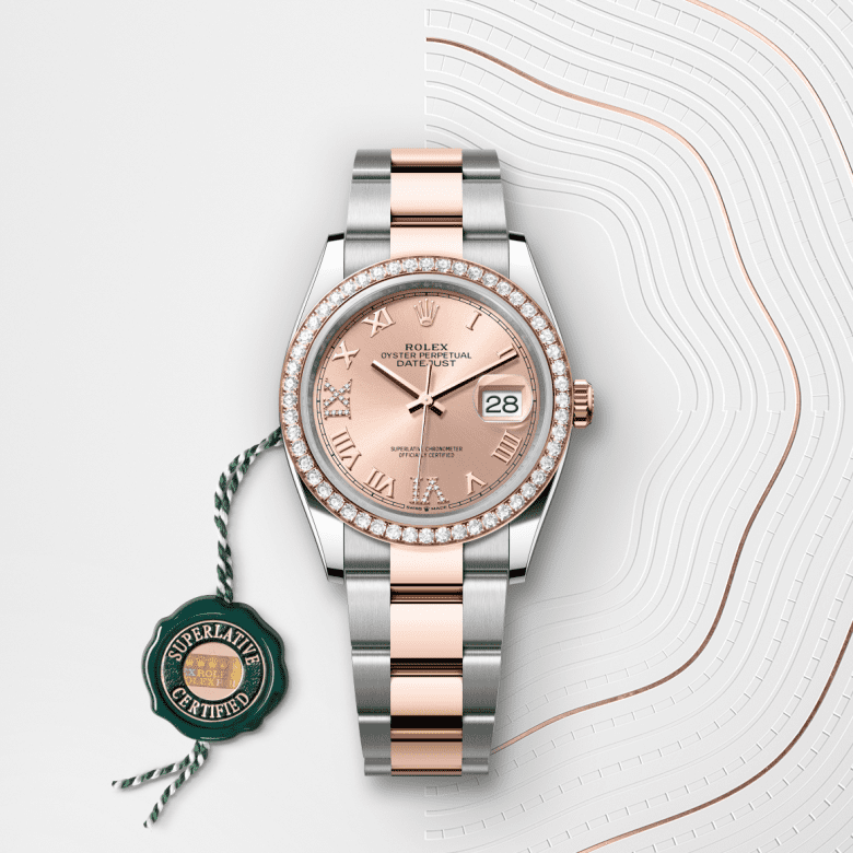 rolex Datejust em Rolesor Everose – combinação de aço Oystersteel e ouro Everose, m126281rbr-0016 - Pedrart