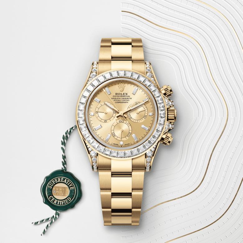 rolex Cosmograph Daytona em Ouro amarelo 18 quilates com asas cravejadas de diamantes, m126598tbr-0001 - Pedrart