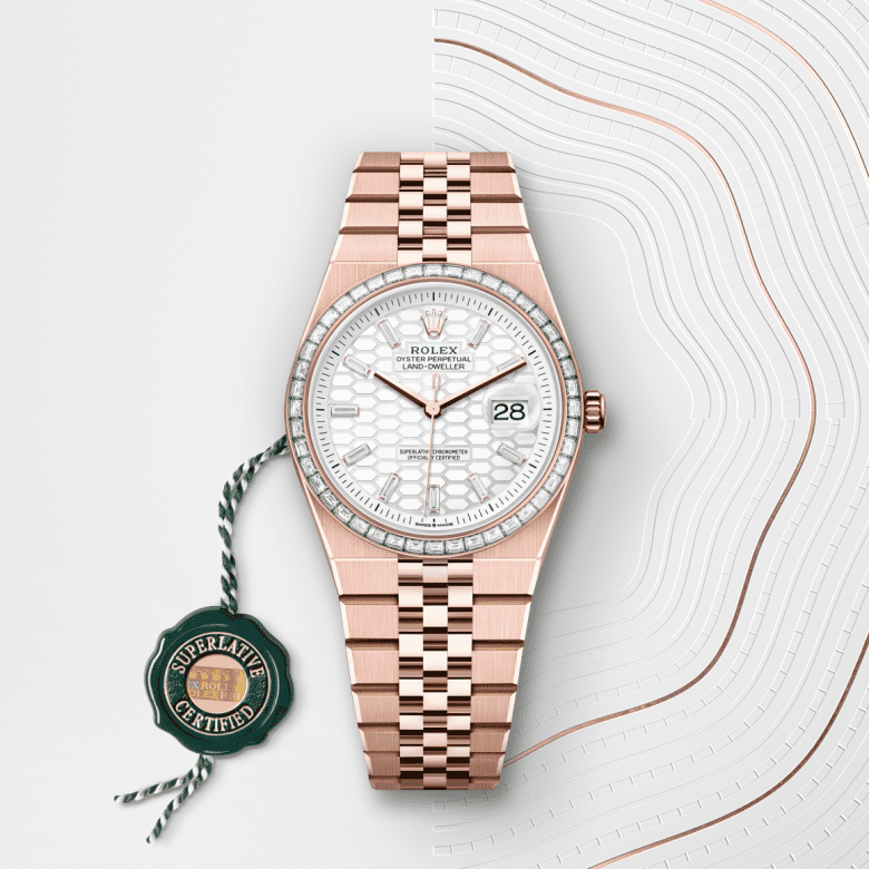 rolex Land-Dweller em Ouro Everose 18 quilates, m127285tbr-0002 - Pedrart