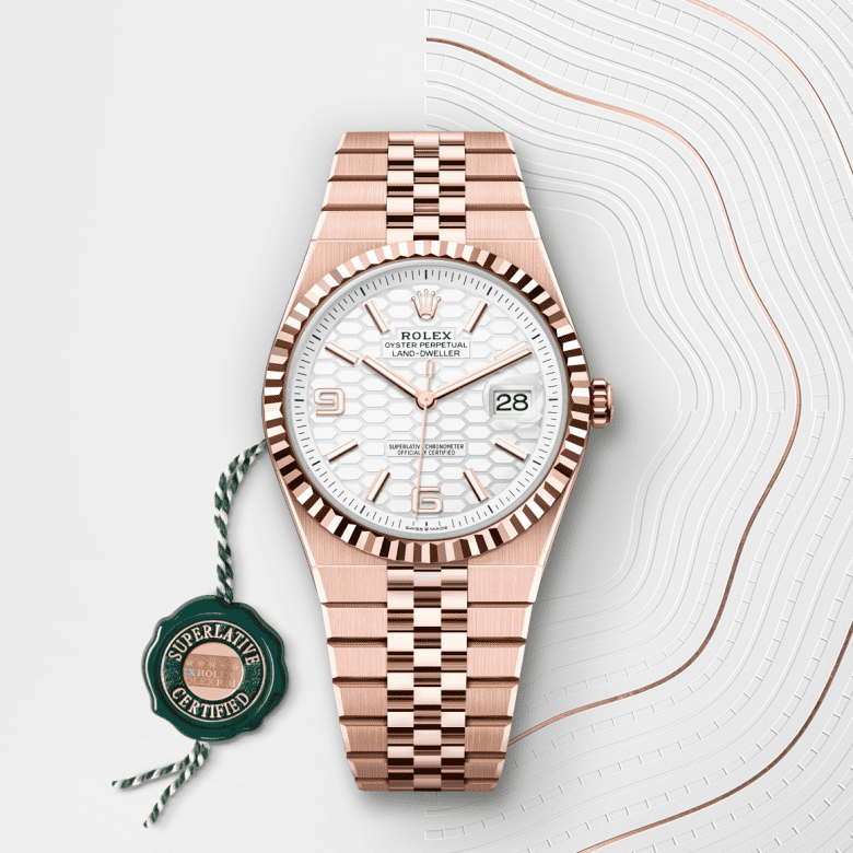 rolex Land-Dweller em Ouro Everose 18 quilates, m127335-0001 - Pedrart
