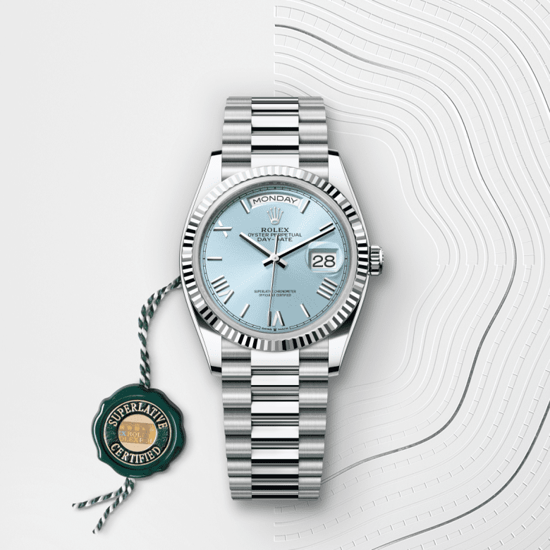 rolex Day-Date em Platina, m128236-0018 - Pedrart