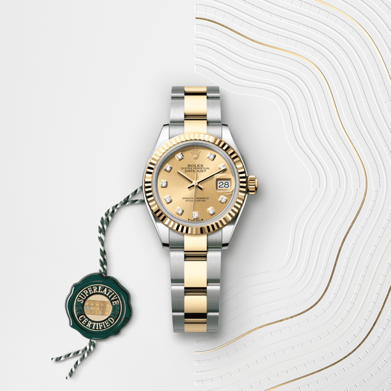 rolex Lady-Datejust em Rolesor amarelo – combinação de aço Oystersteel e ouro amarelo, m279173-0012 - Pedrart