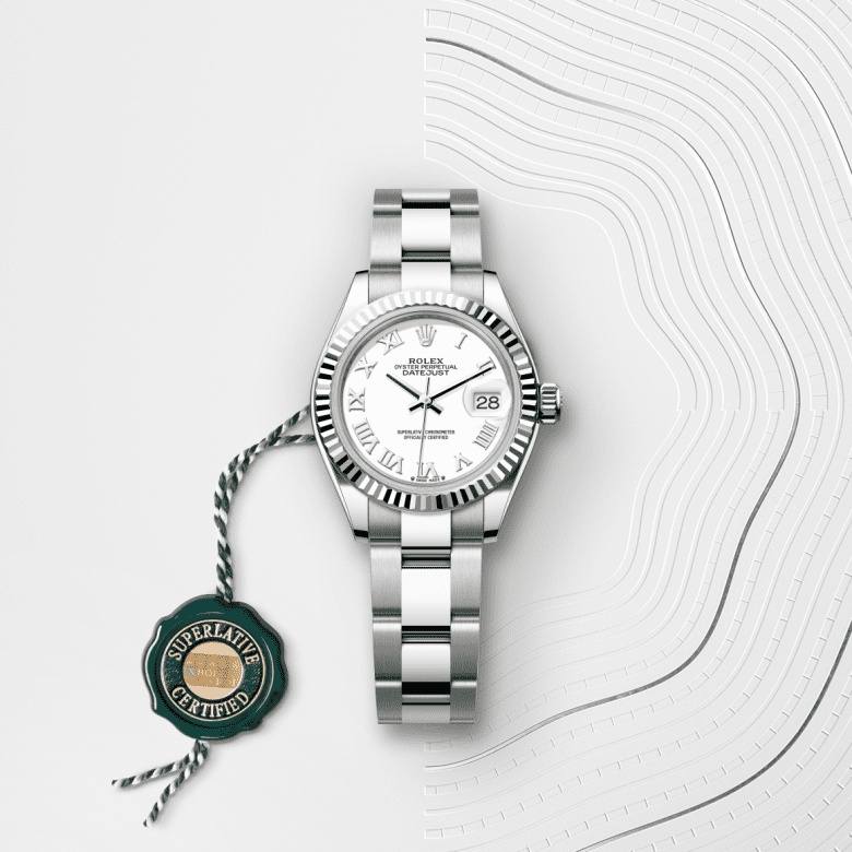 rolex Lady-Datejust em Rolesor branco – combinação de aço Oystersteel e ouro branco, m279174-0020 - Pedrart