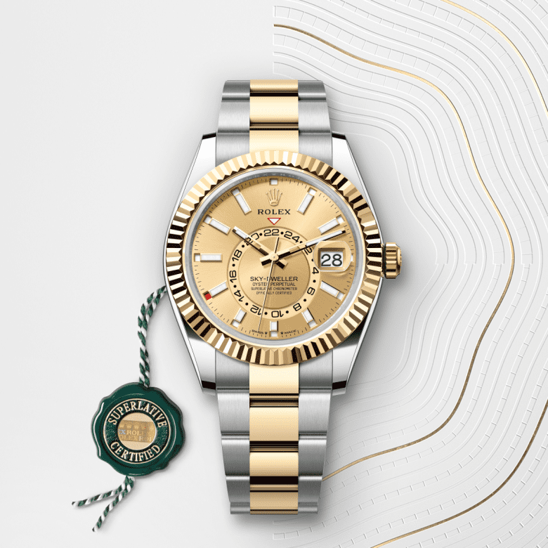 rolex Sky-Dweller em Rolesor amarelo – combinação de aço Oystersteel e ouro amarelo, m336933-0001 - Pedrart