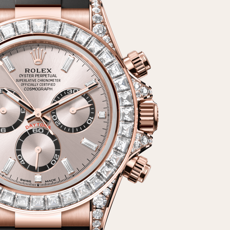 rolex Cosmograph Daytona em Ouro Everose 18 quilates com asas cravejadas de diamantes, m126535tbr-0002 - Pedrart