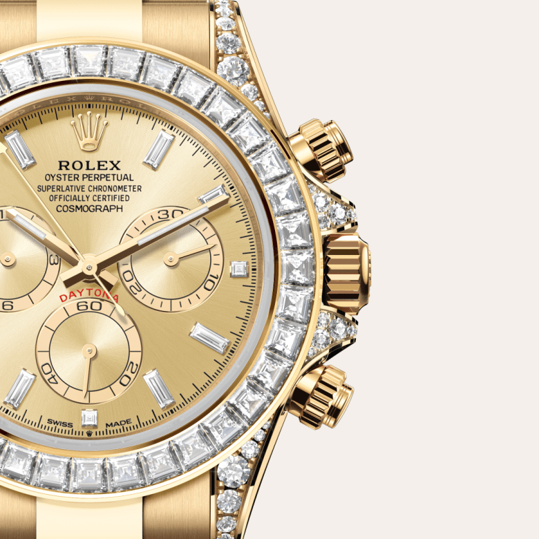 rolex Cosmograph Daytona em Ouro amarelo 18 quilates com asas cravejadas de diamantes, m126598tbr-0001 - Pedrart