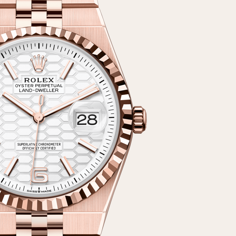 rolex Land-Dweller em Ouro Everose 18 quilates, m127235-0001 - Pedrart