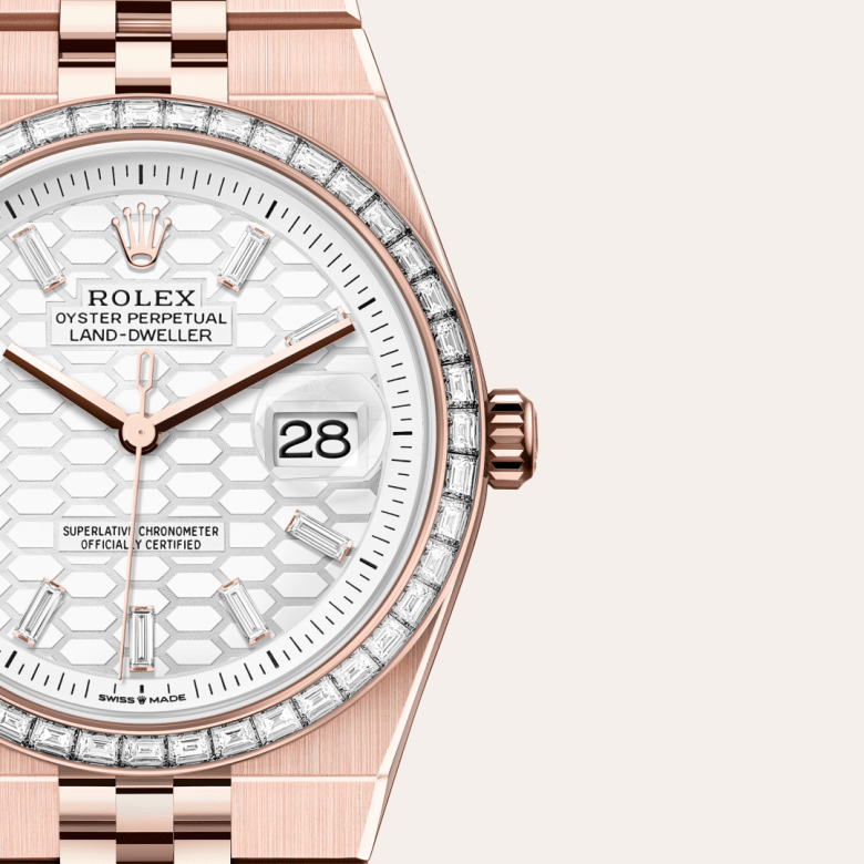 rolex Land-Dweller em Ouro Everose 18 quilates, m127285tbr-0002 - Pedrart