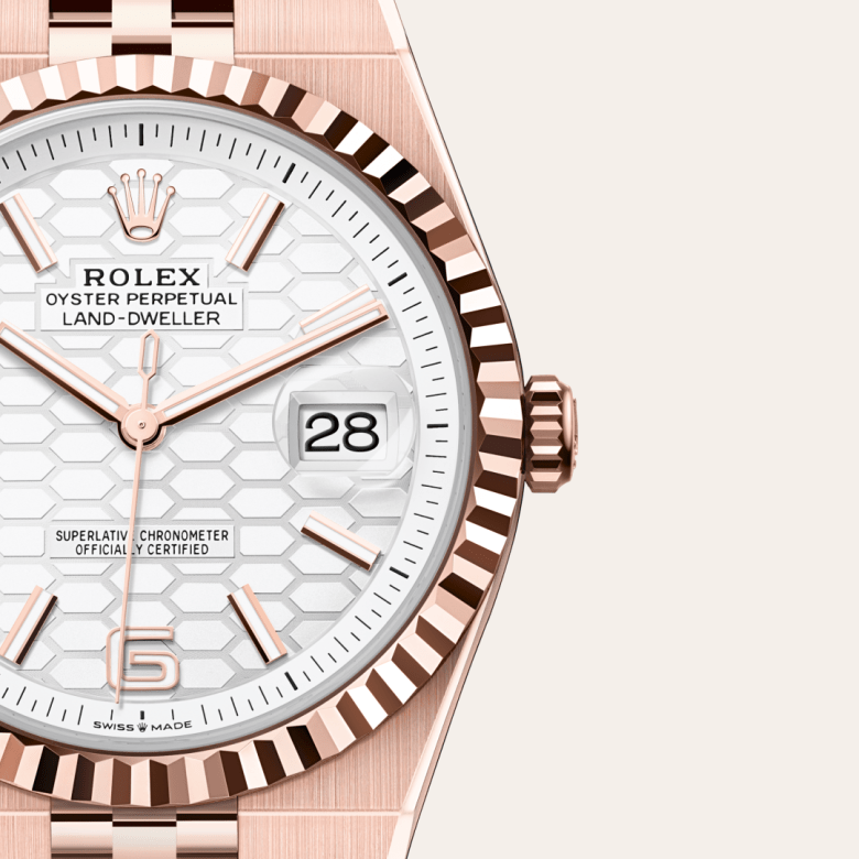 rolex Land-Dweller em Ouro Everose 18 quilates, m127335-0001 - Pedrart
